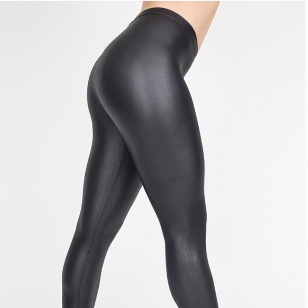 American Apparel Lamé Matte Black Leggings (NWOT) - Picture 4 of 13